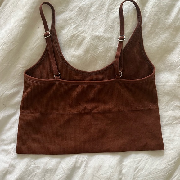 Nasty Gal Brown Ribbed Crop Tank Size Small - Picture 2 of 3